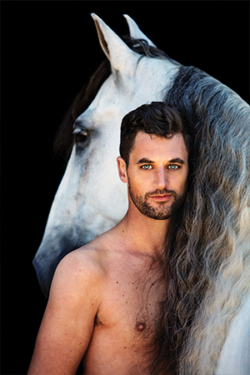 Canvasdoek januari Horse and Hunk kalender 2021