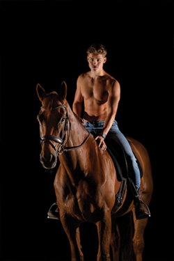 Canvasdoek december Horse and Hunk kalender 2021
