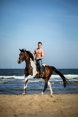 Canvasdoek augustus Horse and Hunk kalender 2021