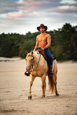 Canvasdoek september Horse and Hunk kalender 2021